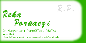 reka porpaczi business card